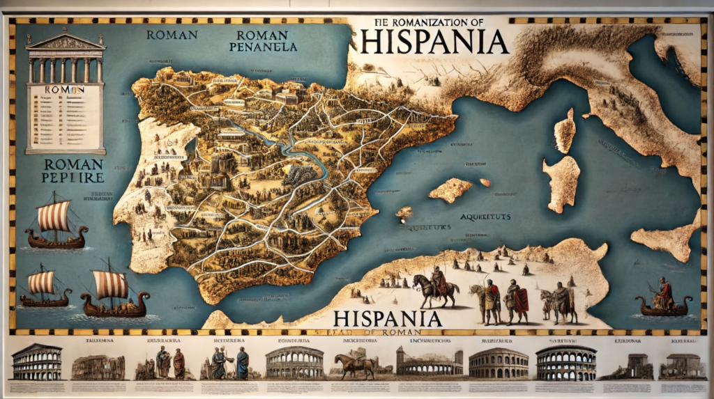 imagen que representa la conquista romana de hispania