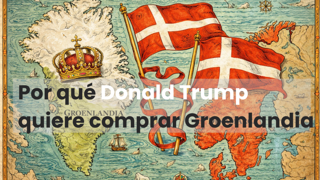 Imagen que representa un mapa con Groenlandia y Dinamarca